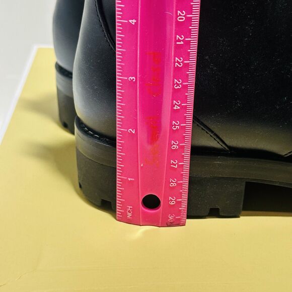 Michael Kors Tatum US 9.5 M Combat Boots Black Faux Leather Ankle Zip NIB $225 - Picture 8 of 13